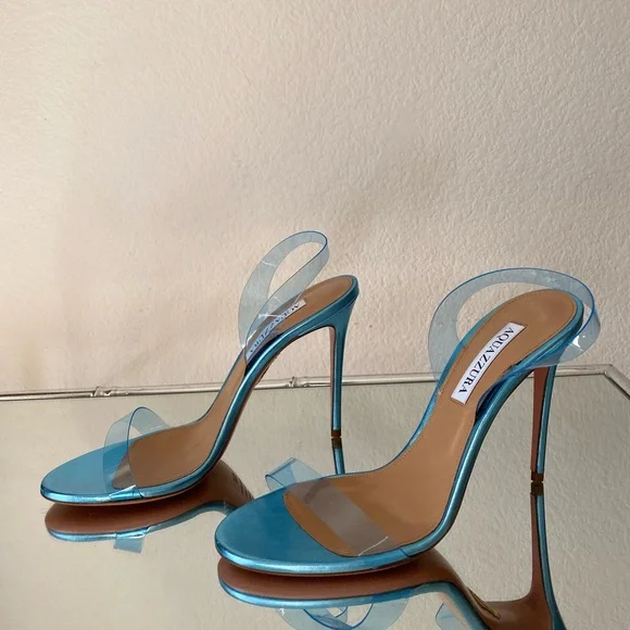 Aquazzura So Nude PVC Slingback Sandals 38.5 - Picture 8 of 14